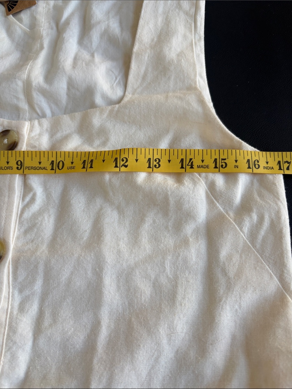 NWT BILA77 Keli Ivory Linen Blend Button Front Mini Dress Size S - Picture 9 of 14